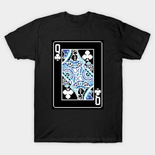 Queen of Clubs Pixel Art Bright Negative Mode T-Shirt